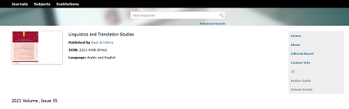 Journal of Linguistics and Translation Studies
